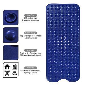 Bathtub Mat- Bath Mats for Bathroom Non Slip - Available in 3 Colors- Comfortable and Safe Bathing Experience for All Ages Shower Black Floor Anti-slip Water-absorbent Soft Collection Collection